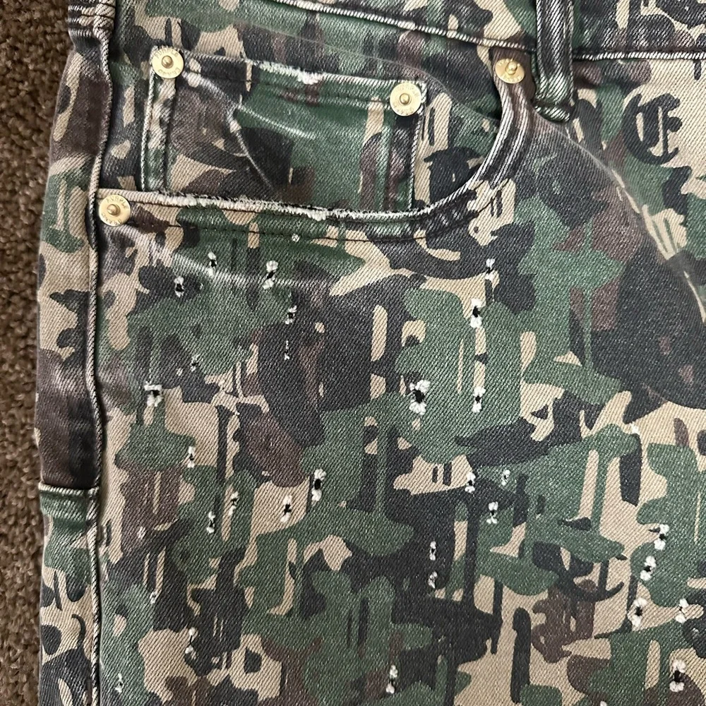 Purple Brand Camo Jeans Men Size 36 Slim Fit Distressed Factory Fade - Picture 11 of 15
